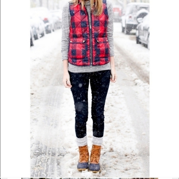 J. Crew Red and Black Plaid Vest - Picture 4 of 13